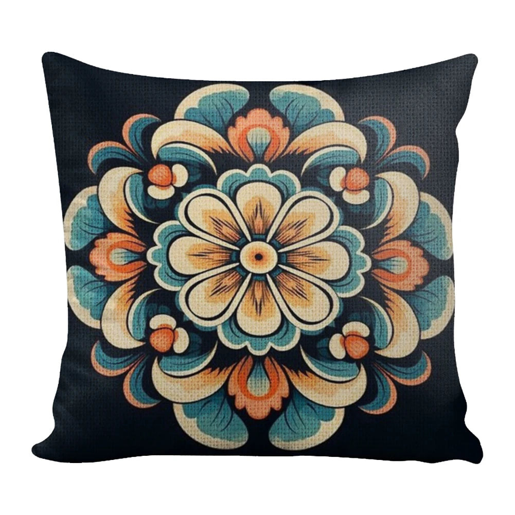 Cotton Yin Yang Flower Cushion Cross Stitch Kit 45x45cm