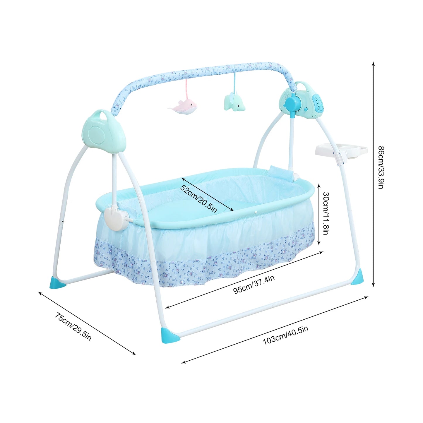 Automatic Baby Swing with Music and Mosquito Net for Infants