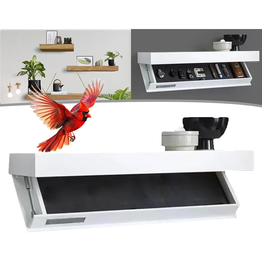 Wooden Concealed Floating Shelf With Secret Compartment