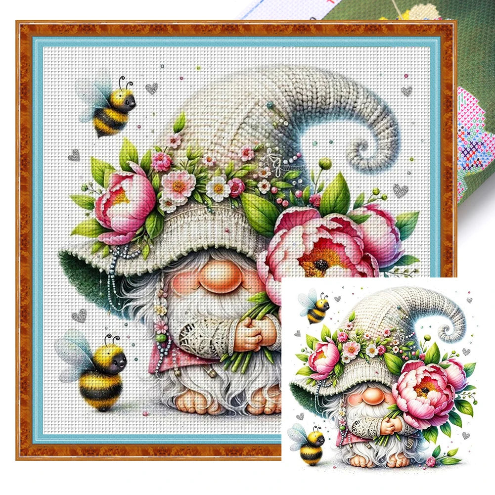 Embroidery Eco Cotton 11CT Printed Gnome Cross Stitch Kit
