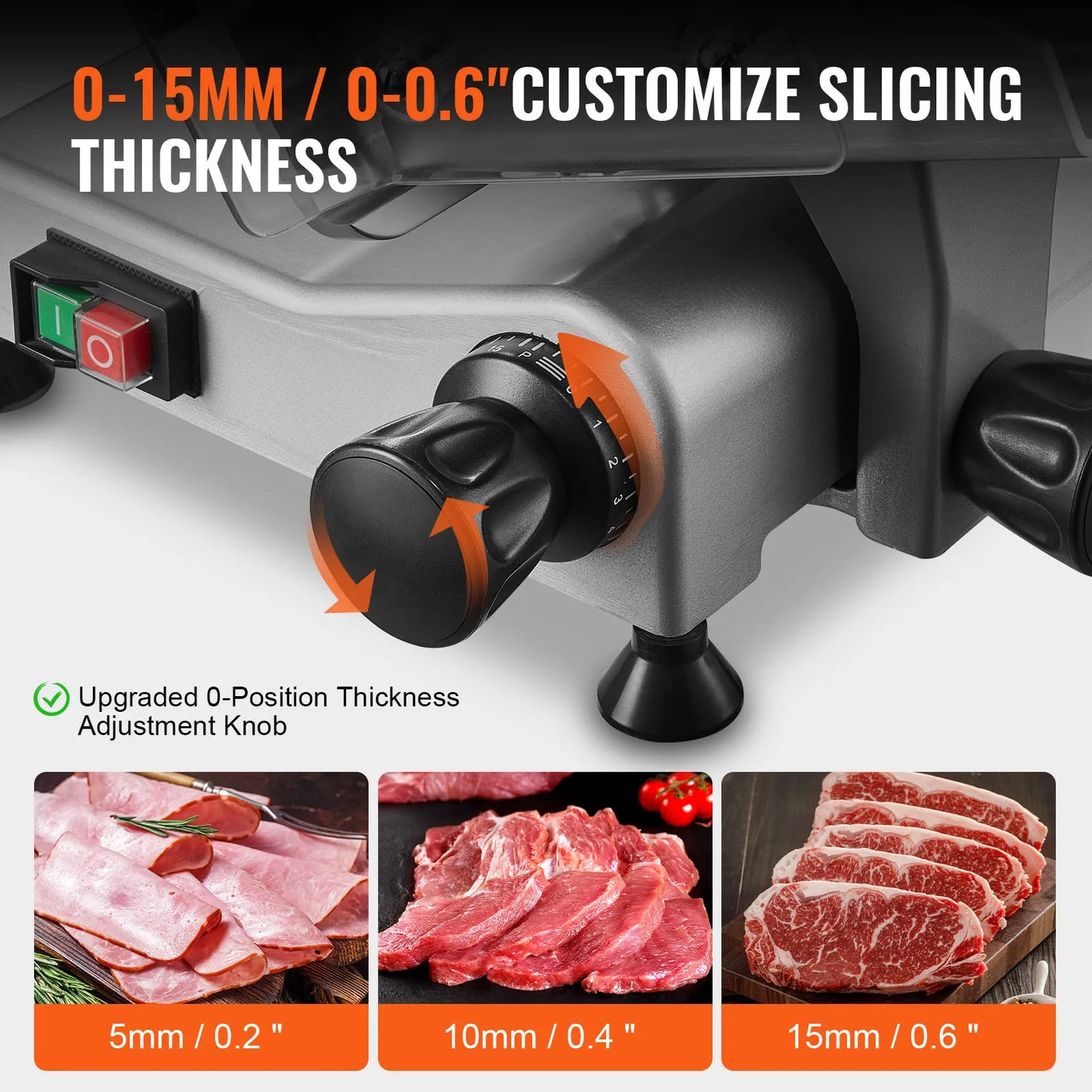 Vevor 340W Meat Slicer Stainless Steel Sharpening Stone