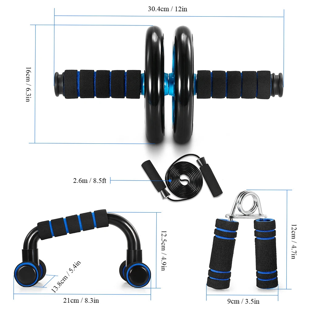 Five In One Abdominal Wheel Push Up Bar Home Fitness Set