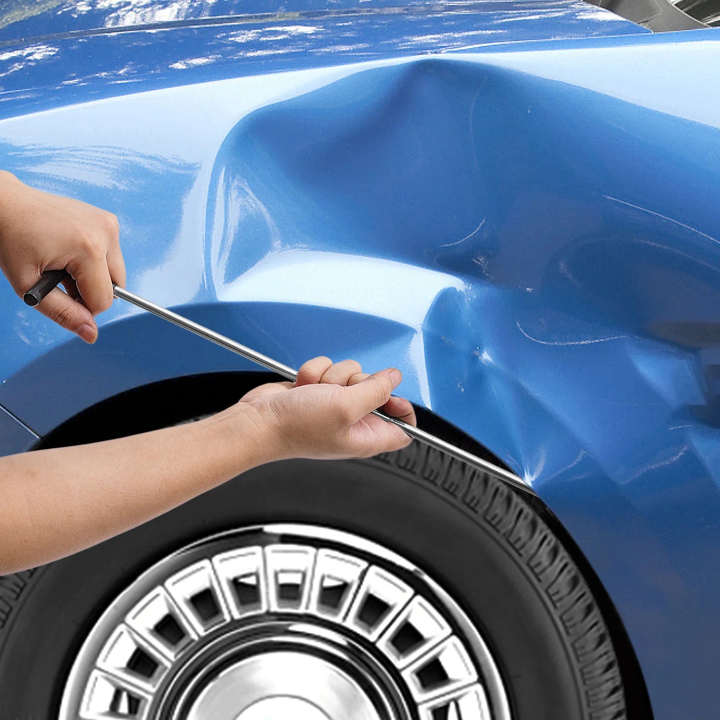 10Pcs Dent Repair Rods Kit Paintless Removal Tools For Cars