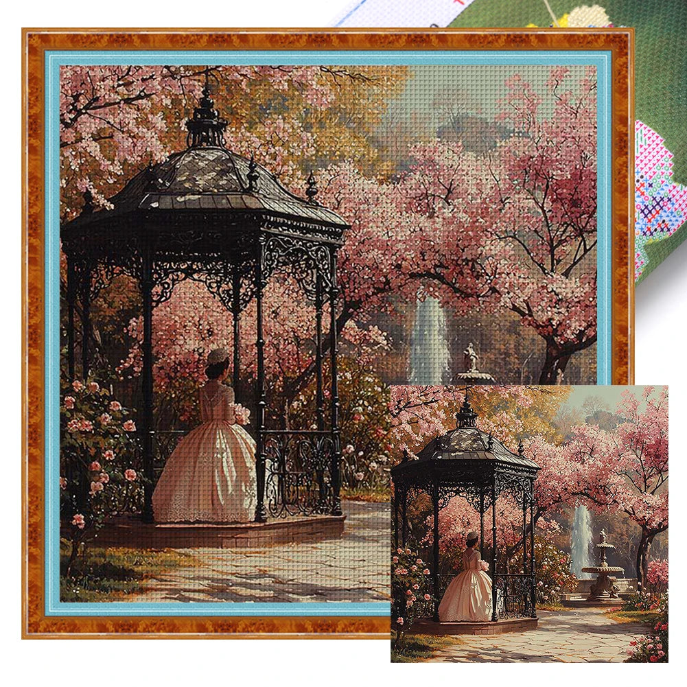 Full Embroidery Cotton 11CT Girl Cross Stitch 50x50 Cm