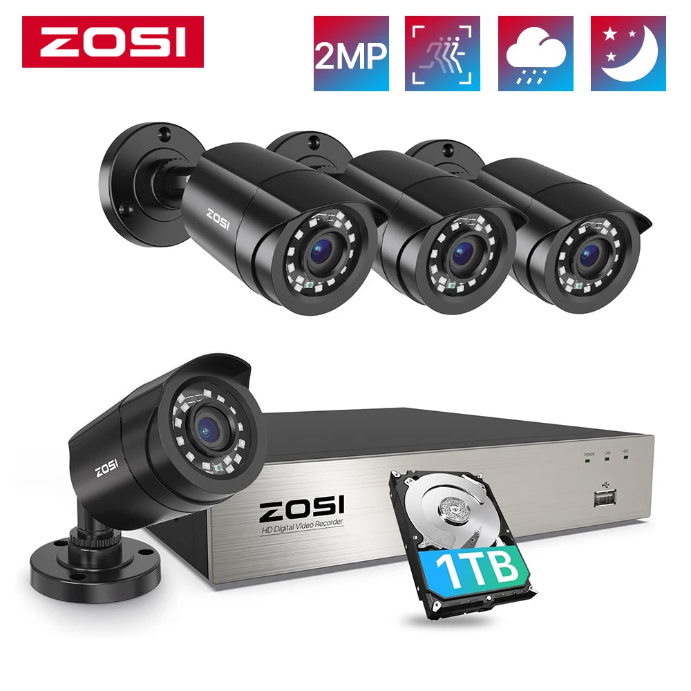 ZOSI 3K Lite Security 2MP 1080P Vehicle Detection 8CH DVR