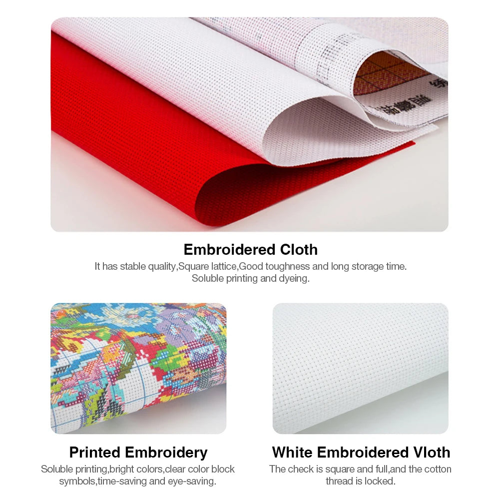 Full Embroidery Eco Cotton Thread 11CT Printed Porcelain Cross Stitch Kit Art