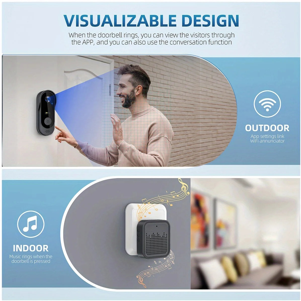 Tuya WiFi Smart Video Doorbell Outdoor 1080P Waterproof