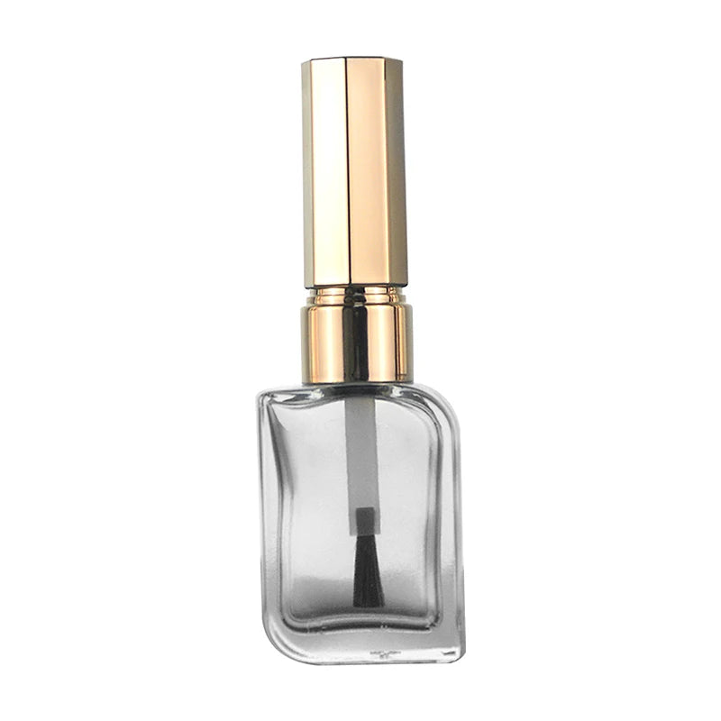 15ml Nail Polish Bottle Empty With Brush Gold Silver Lid