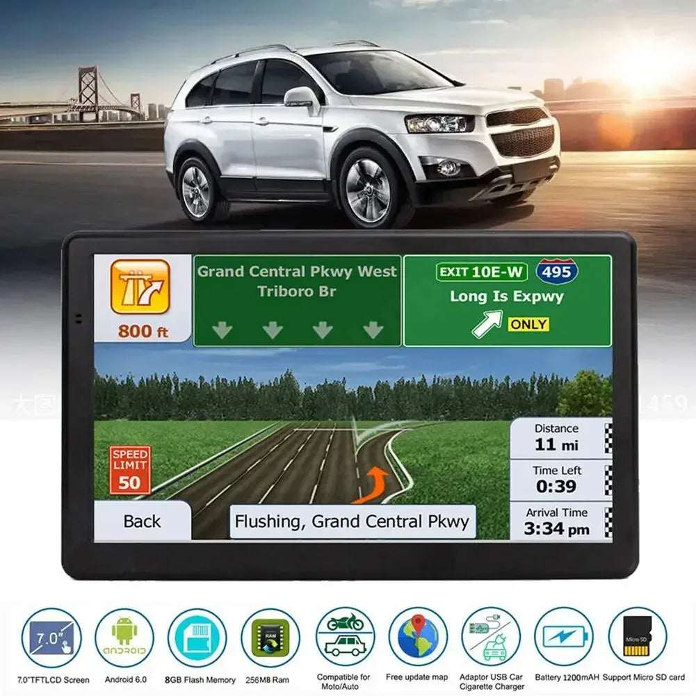 7 Inch HD GPS Navigation Sat Nav 256MB 8GB Map NA Europe