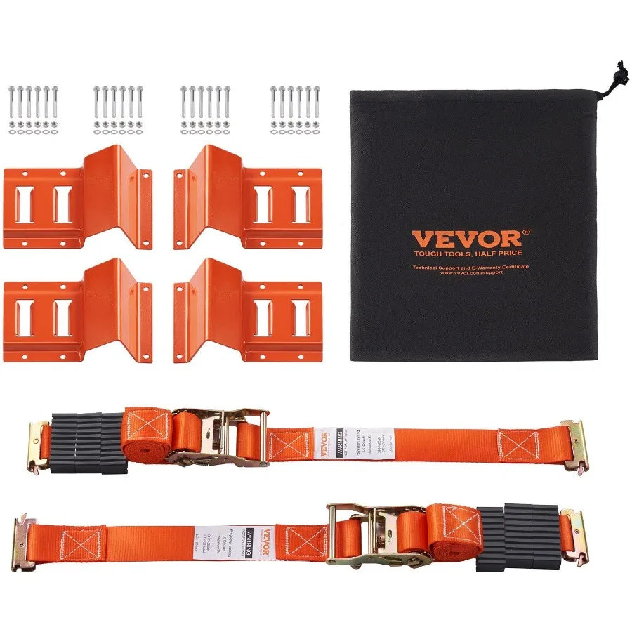 Wheel Chock Tie Down Kit With Heavy Duty Trailer Straps