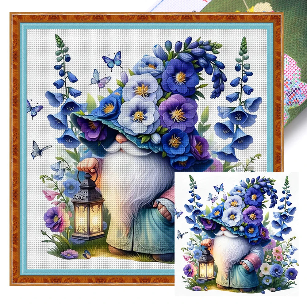 Embroidery Eco Cotton 11CT Printed Gnome Cross Stitch Kit