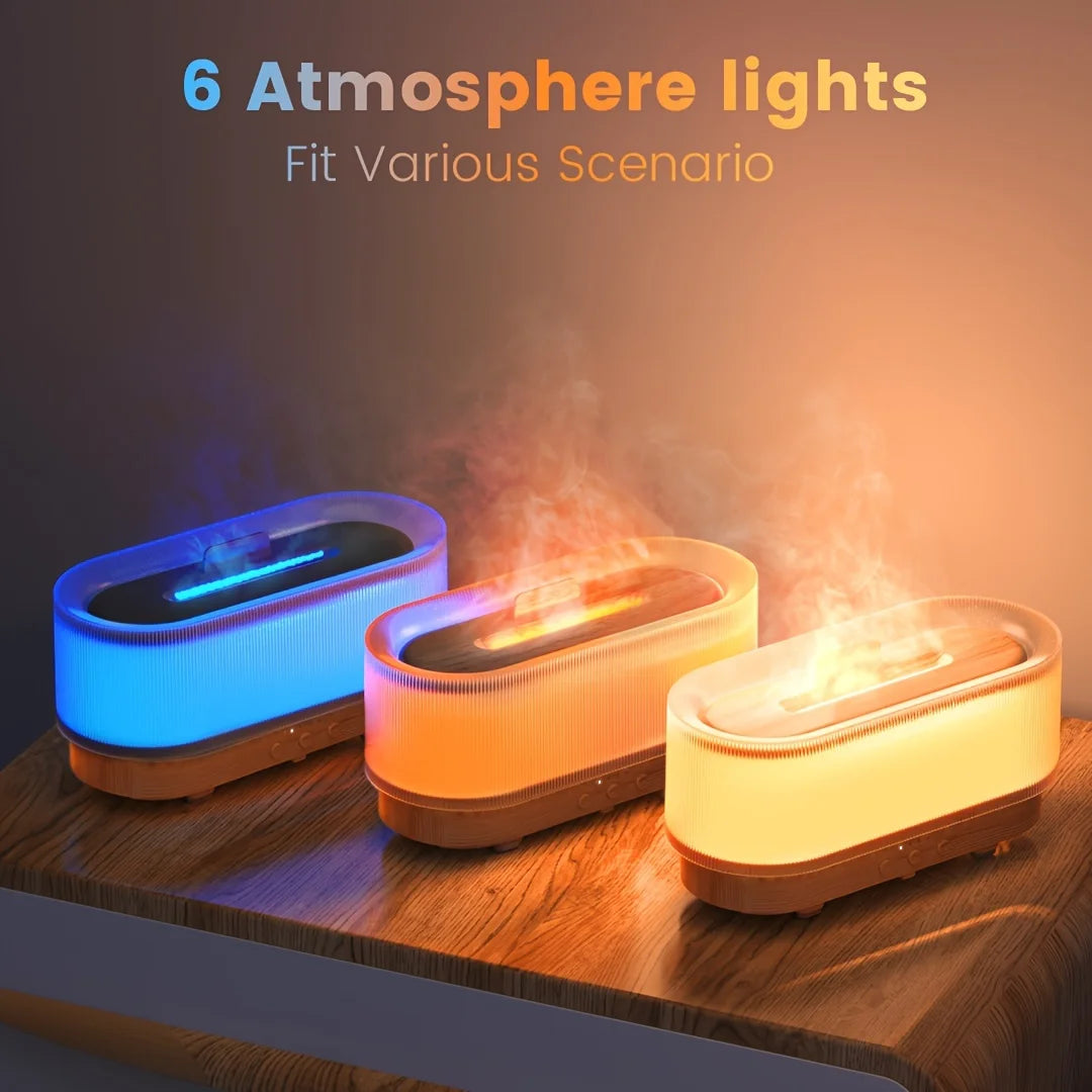Sejoy 300ml Humidifier with Flame Light Aromatherapy Diffuser