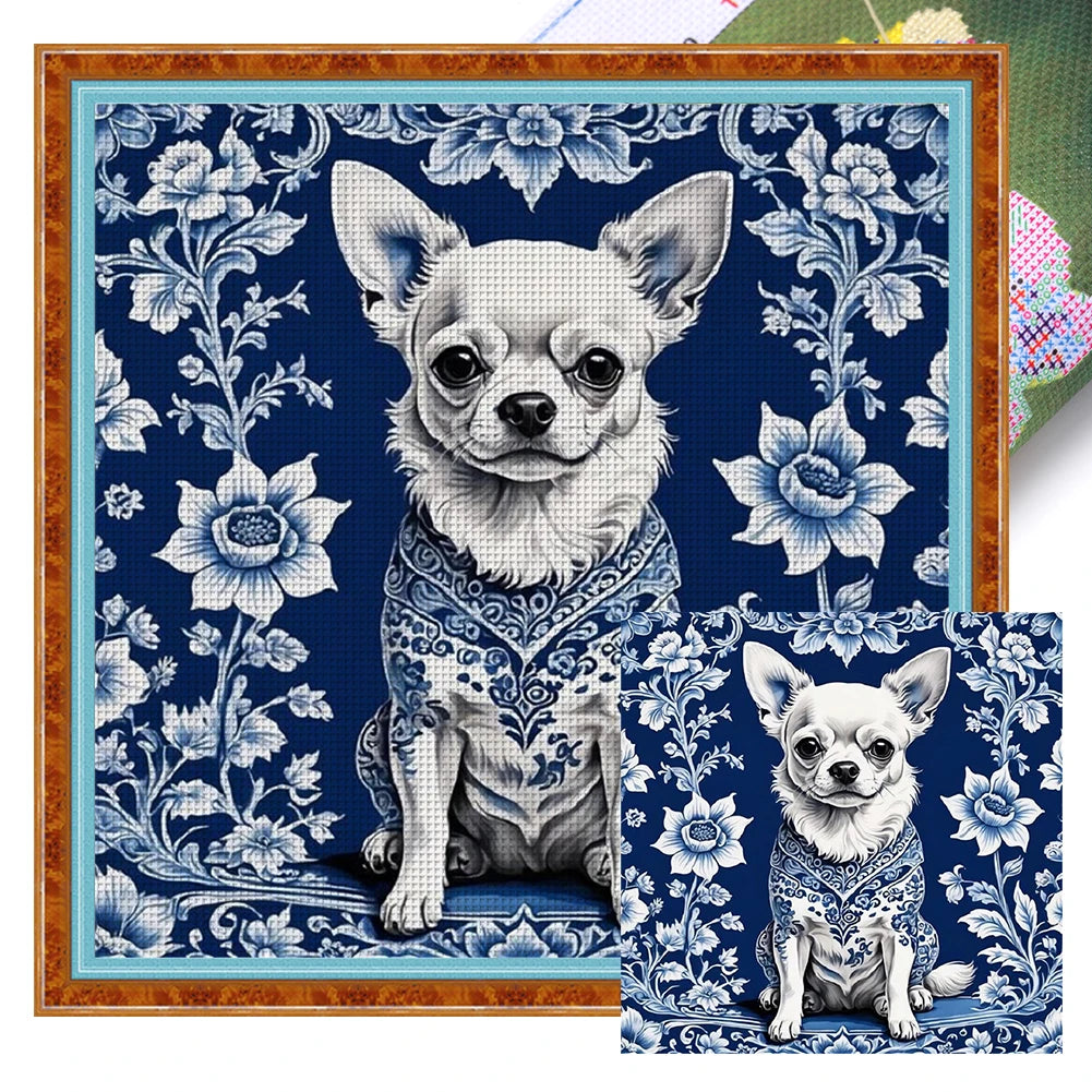 Full Embroidery Eco Cotton Thread 11CT Printed Porcelain Cross Stitch Kit Art