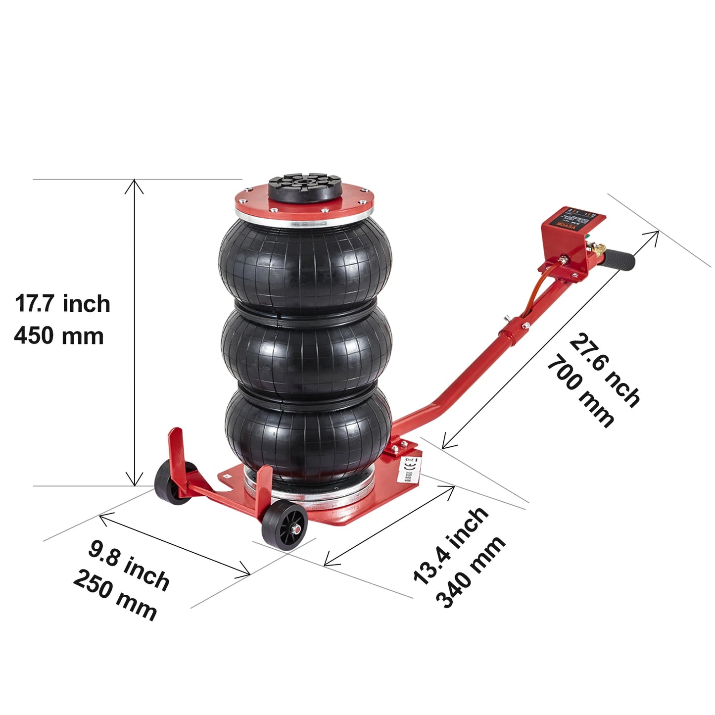 SucceBuy Pneumatic Car Jack 3 Ton 5 Ton Triple Bag Lift