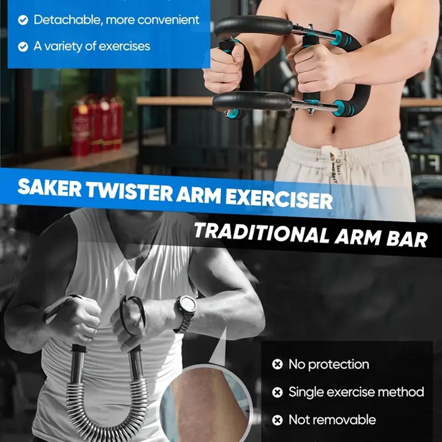 U Shape Hand Gripper Twister Arm Trainer Power Bar