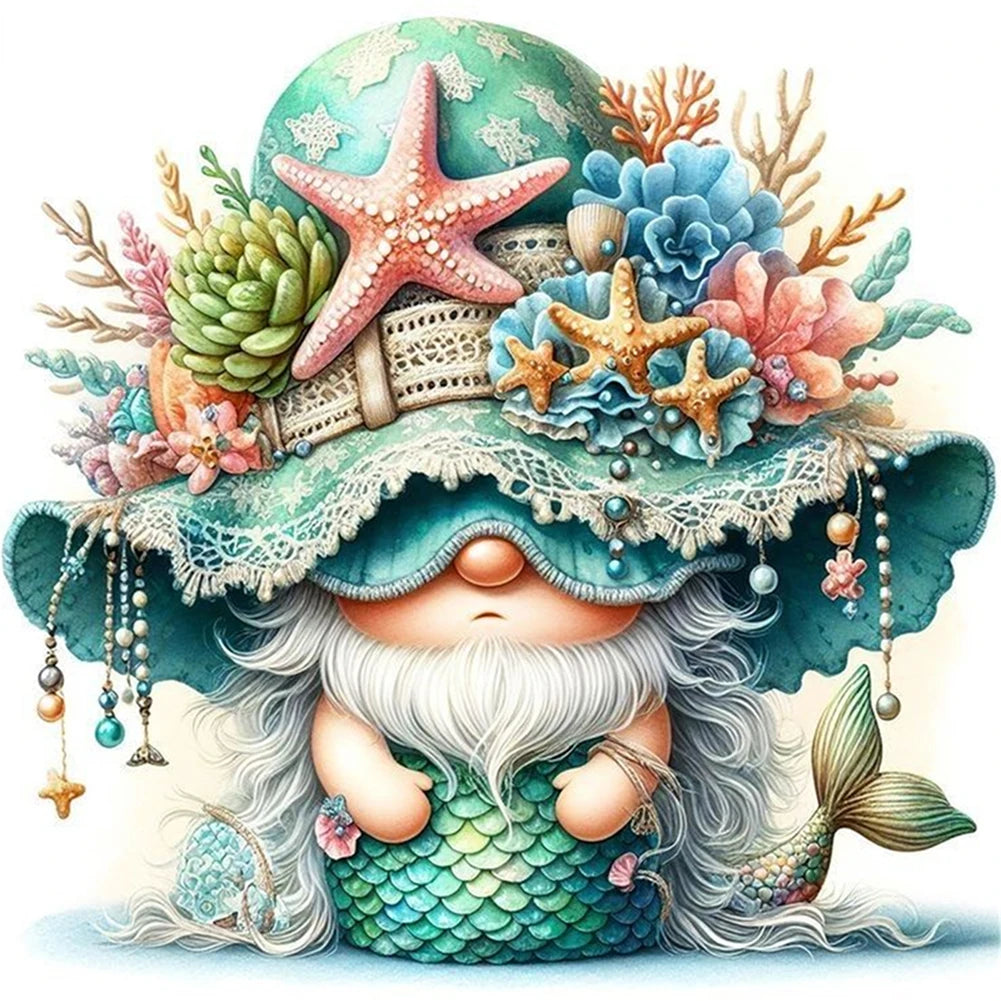 Gnome Cross Stitch Kit Eco Cotton Full Embroidery 11CT
