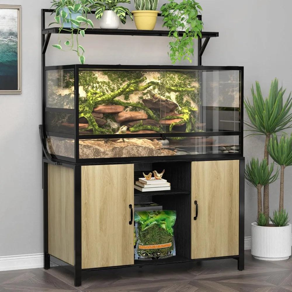 Reptile Tank Stand With Cabinet For Bearded Dragon 48x24