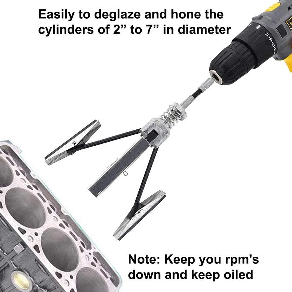 Adjustable Brake Cylinder Hone With 3 Legs 6 Stones Piston