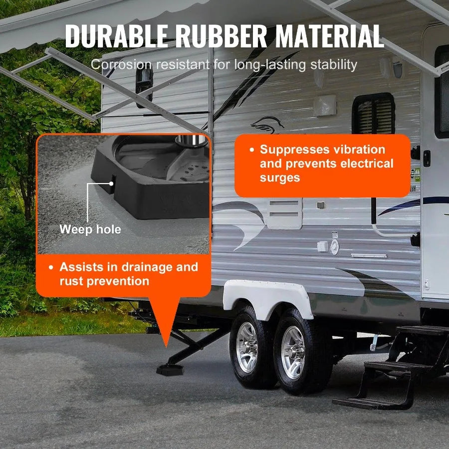 RV Leveling Pads 9 Inch Round Feet 5000 Lb Capacity Jack