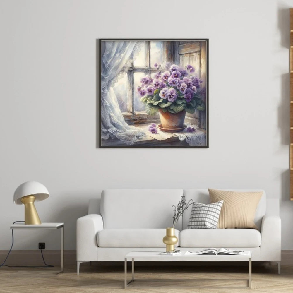 Embroidery Eco Cotton 11CT Flower Cross Stitch Kit 40x40cm