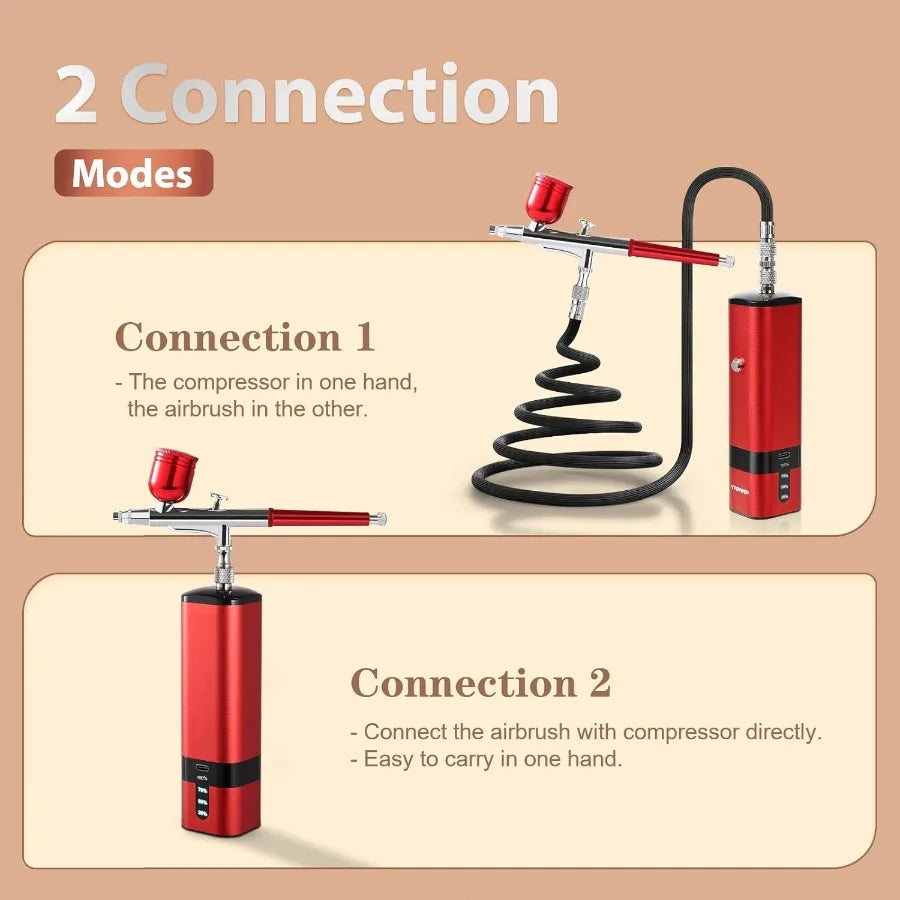 Portable High Pressure Air Brush Kit With Compressor 32 PSI