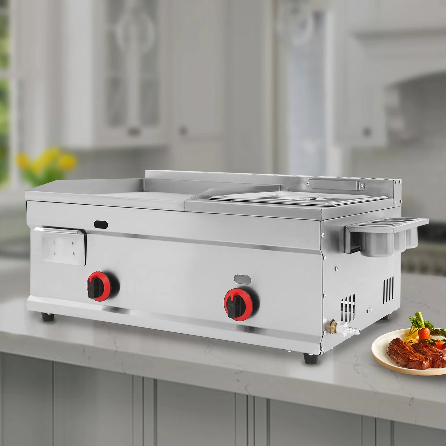 Stainless Steel Gas Deep Fryer 6L Capacity For Restaurants