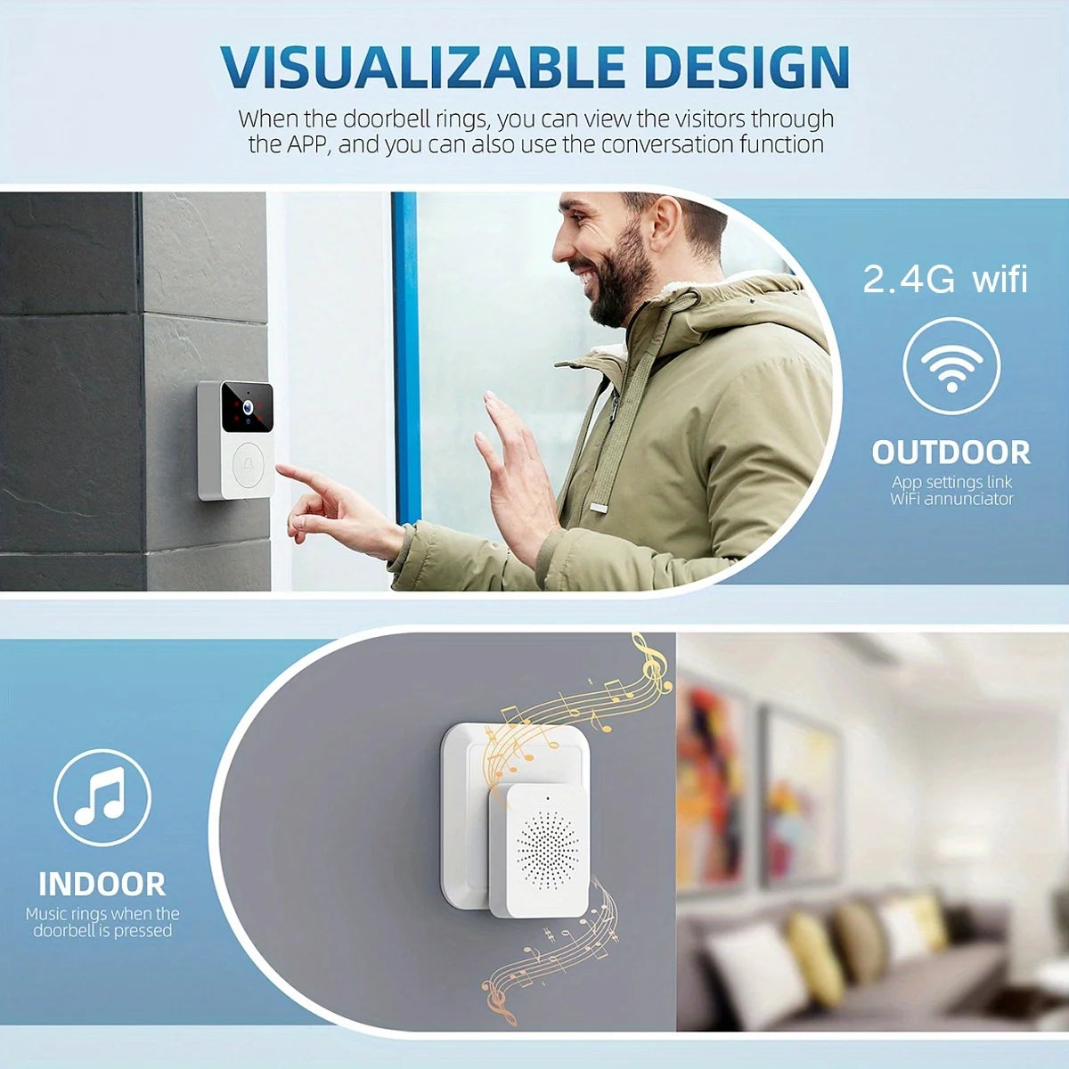 Tuya Smart Video Doorbell Camera Wireless Home Security