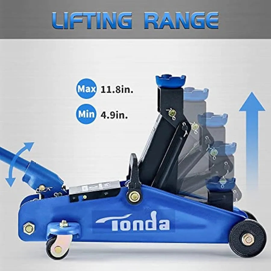 Tonda Blue Floor Jack With Rubber Pad 1 Pack For Home