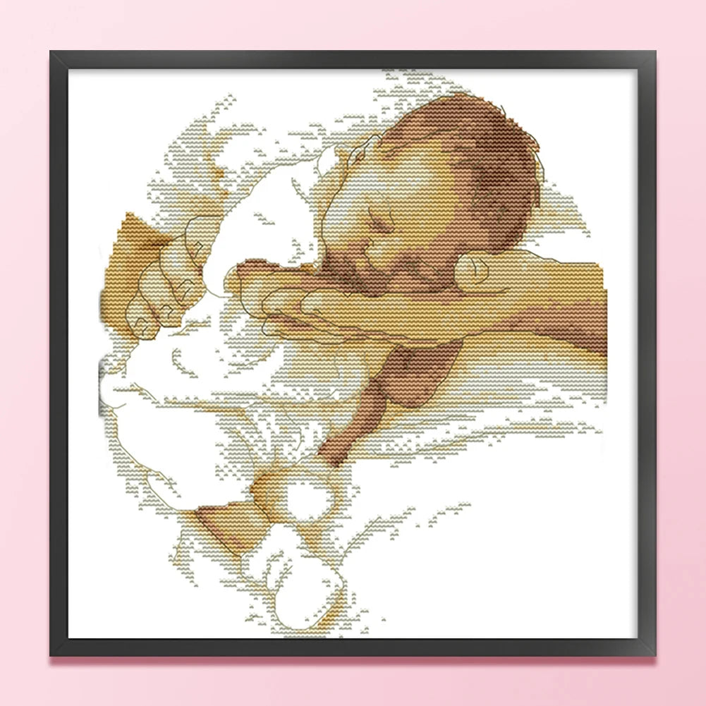 Partial Embroidery Eco Cotton 14CT Figure Cross Stitch Kit