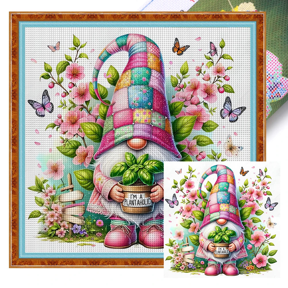 Embroidery Eco Cotton 11CT Printed Gnome Cross Stitch Kit