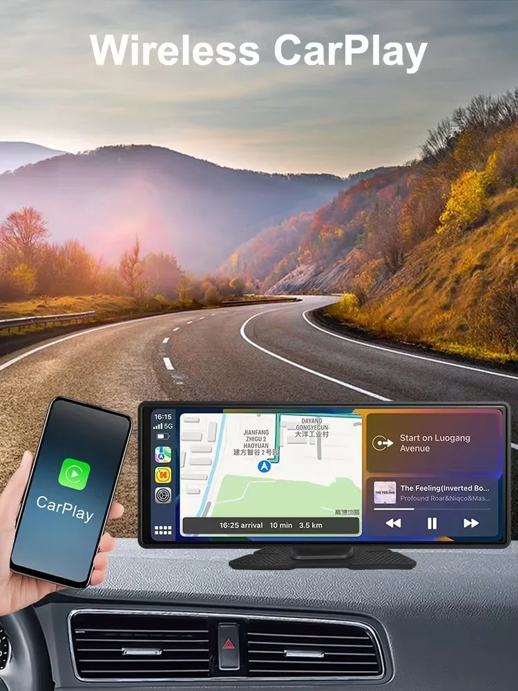 Backup Camera IPS HD Display Portable Car Stereo CarPlay