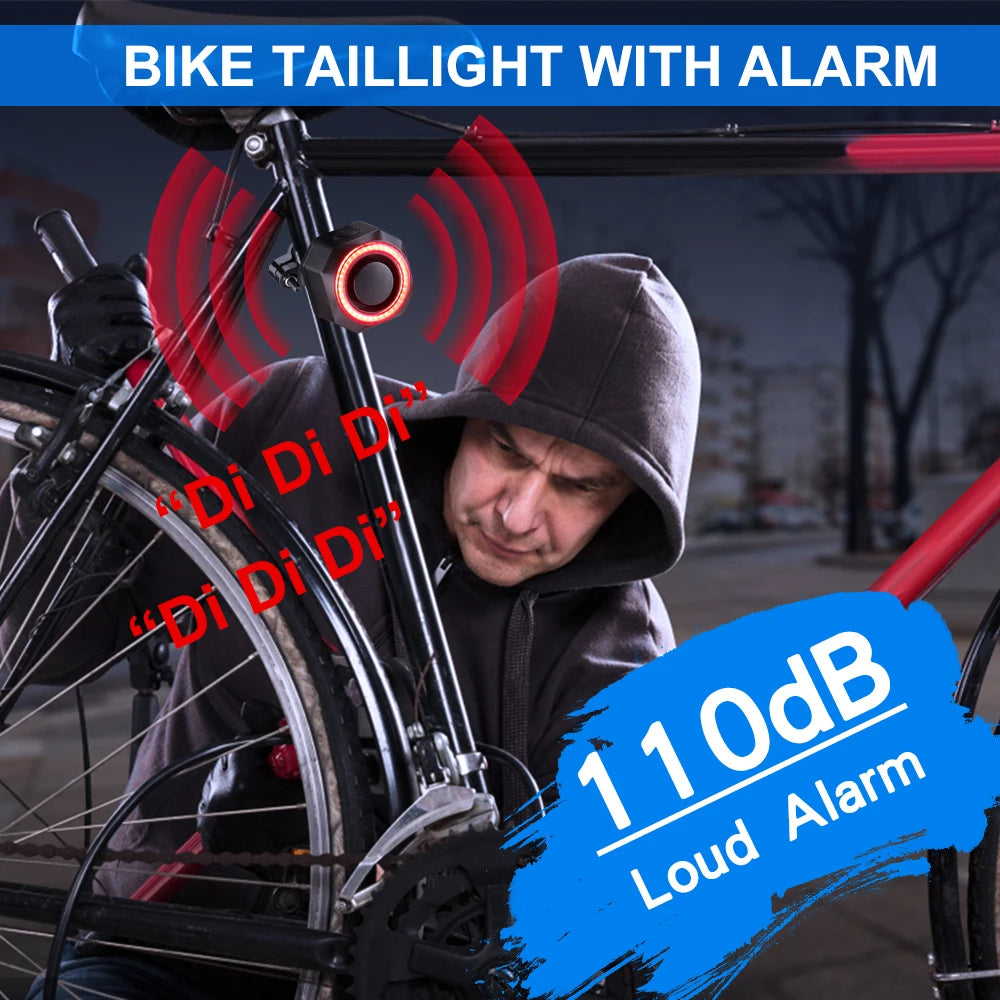 Awapow Bicycle Taillight Alarm USB Charging Anti Theft
