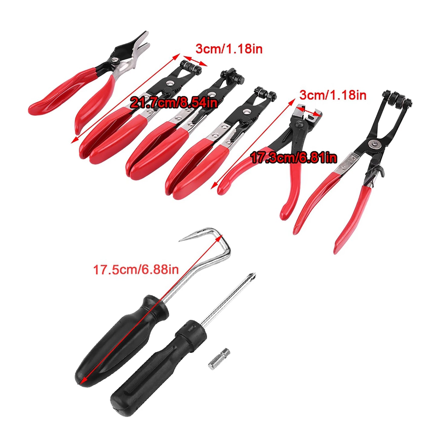 9Pc Flexible Hose Clamp Plier Set Swivel Jaw Tools Pro