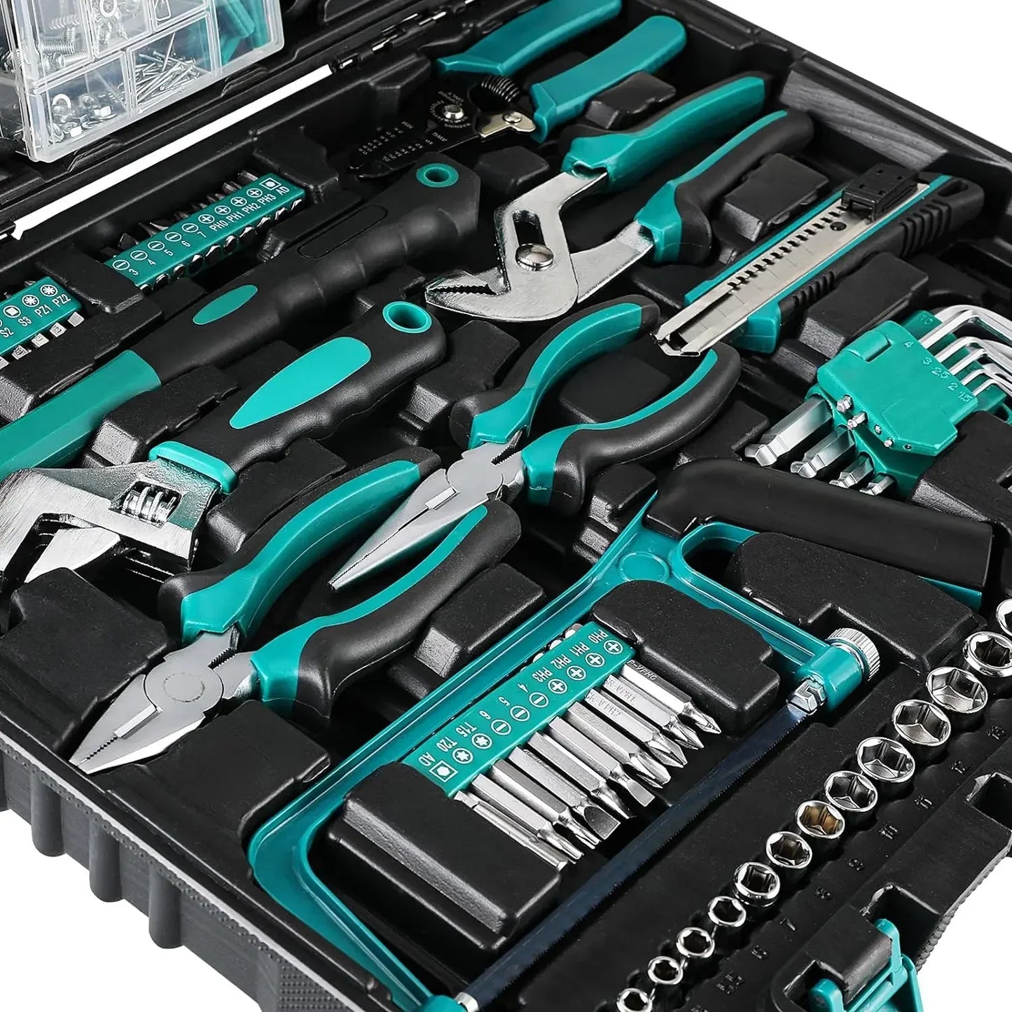 198 Piece Tool Box Set Hand Tools With Ratchet Sockets