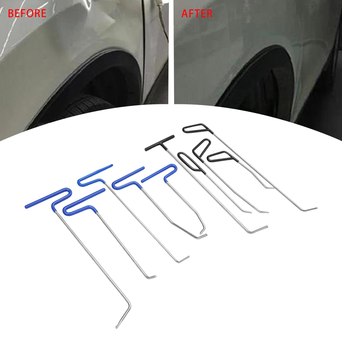 10Pcs Dent Repair Rods Kit Paintless Removal Tools For Cars