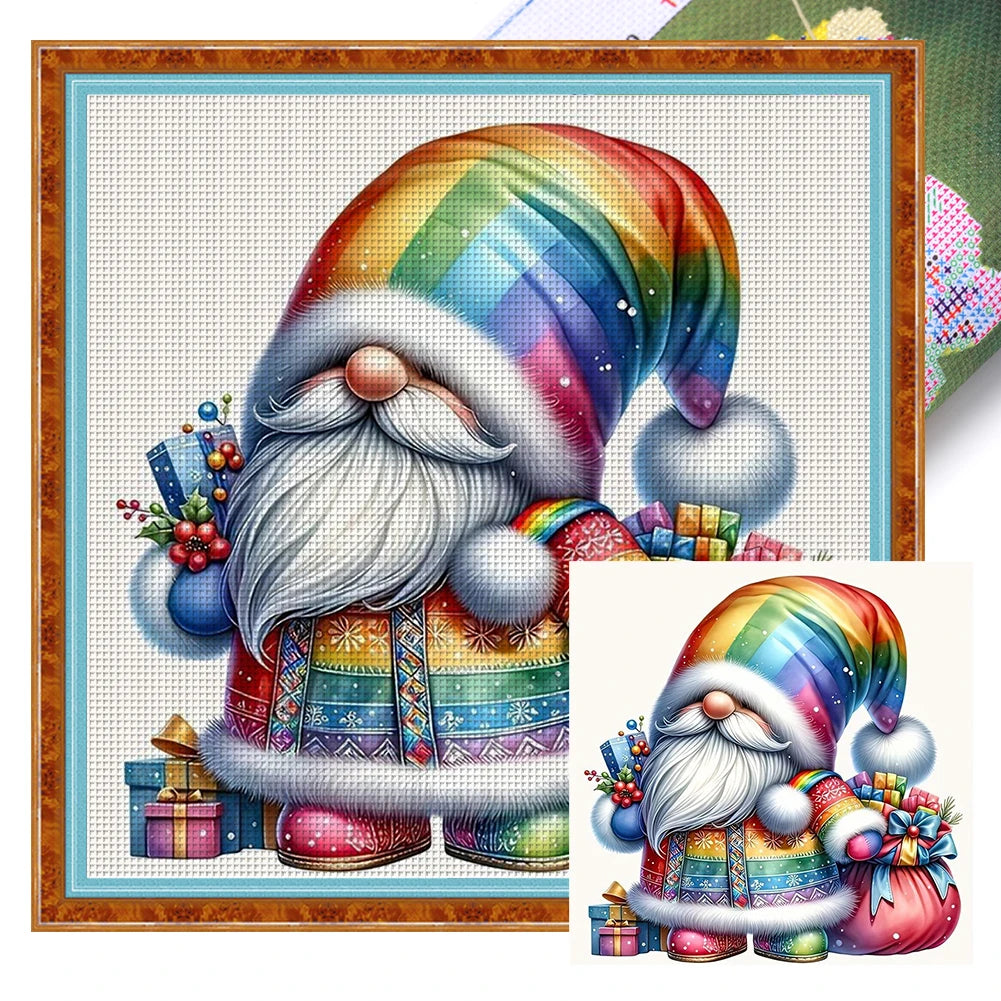 Gnome Cross Stitch Kit Eco Cotton Full Embroidery 11CT