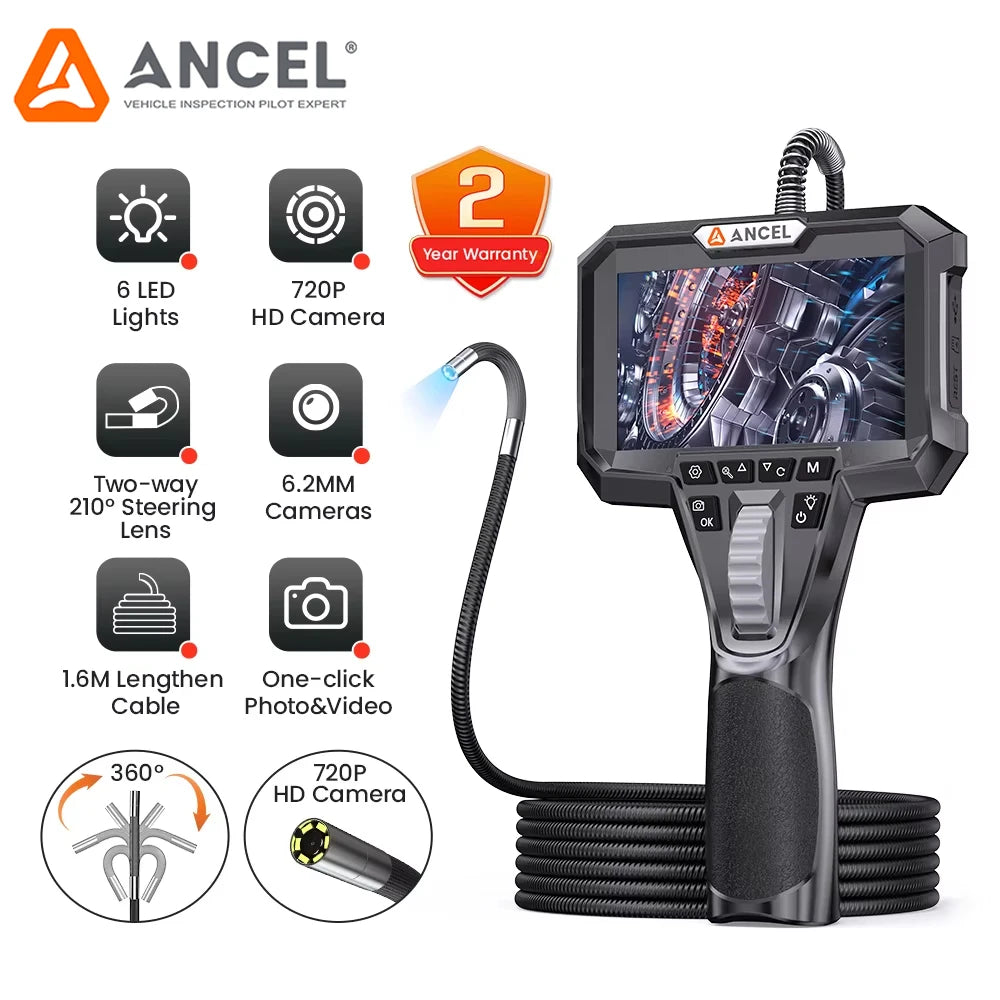 ANCEL AN301 Endoscope Camera 6.2mm IP67 HD1080P Borescope