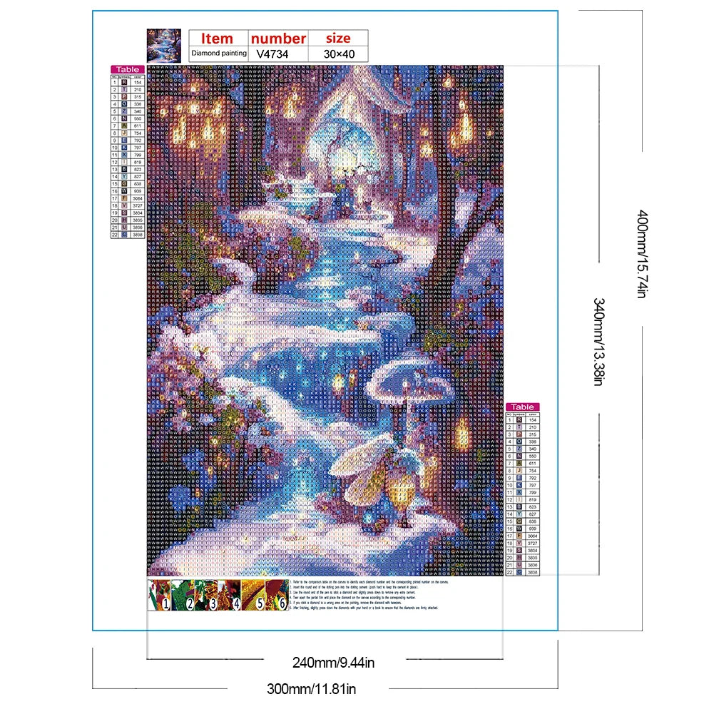 5D DIY Full Round Drill Diamond Painting Forest Kit Home Decoration Art Craft