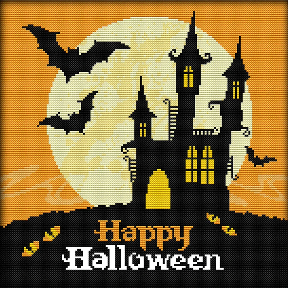Full Embroidery Halloween Cross Stitch Kit 14CT Eco Cotton