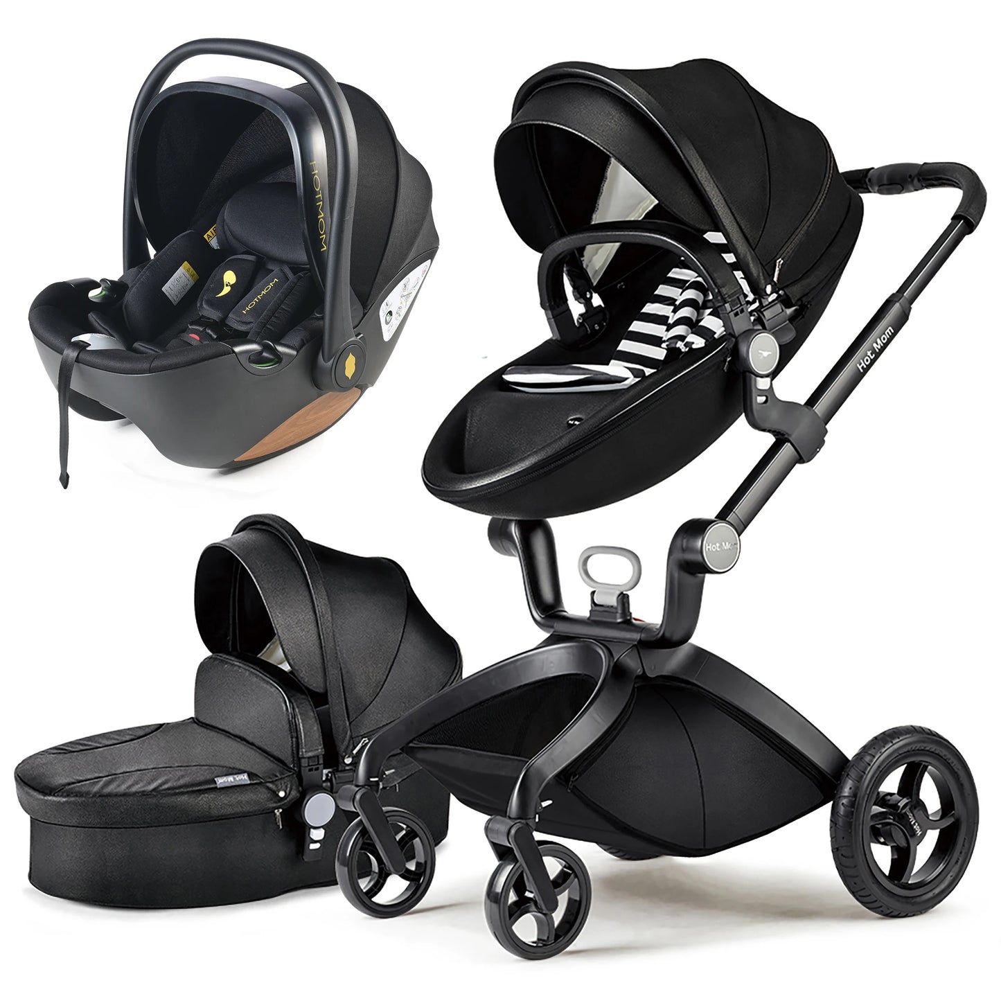 Hot Mom F22 3in1 Baby Stroller Adjustable Seat Aluminum Frame