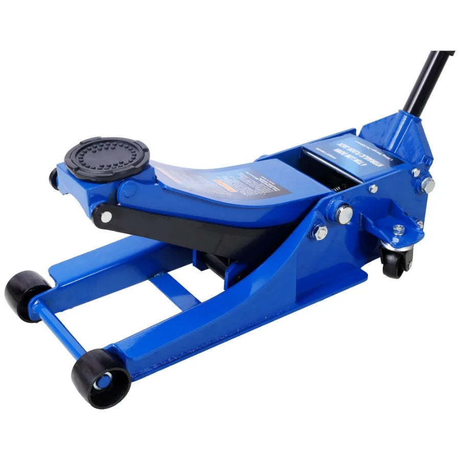 Blue Low Profile Hydraulic Trolley Floor Jack 4 Ton 8000 Lb