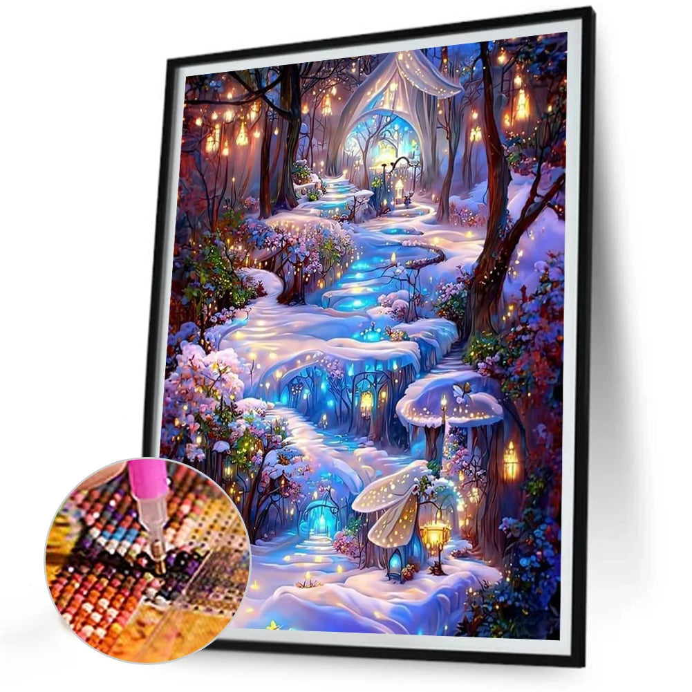 5D DIY Full Round Drill Diamond Painting Forest Kit Home Decoration Art Craft