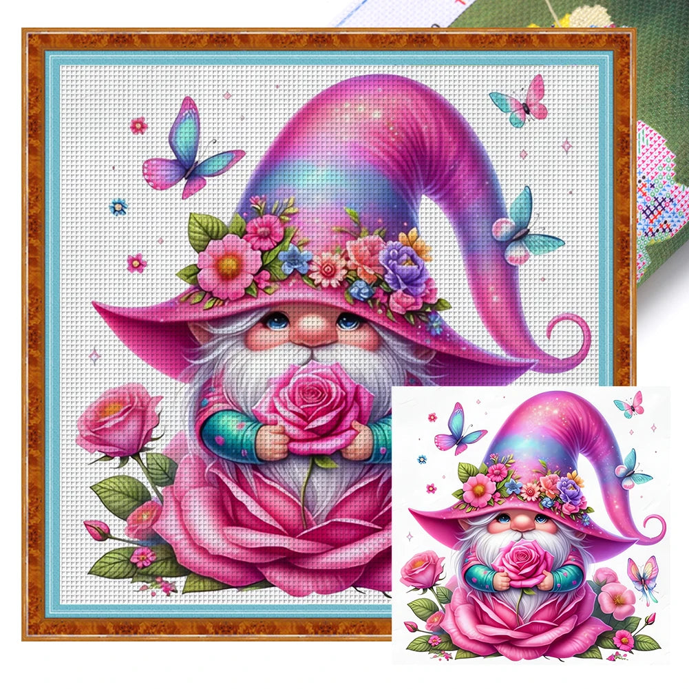 Embroidery Eco Cotton 11CT Printed Gnome Cross Stitch Kit