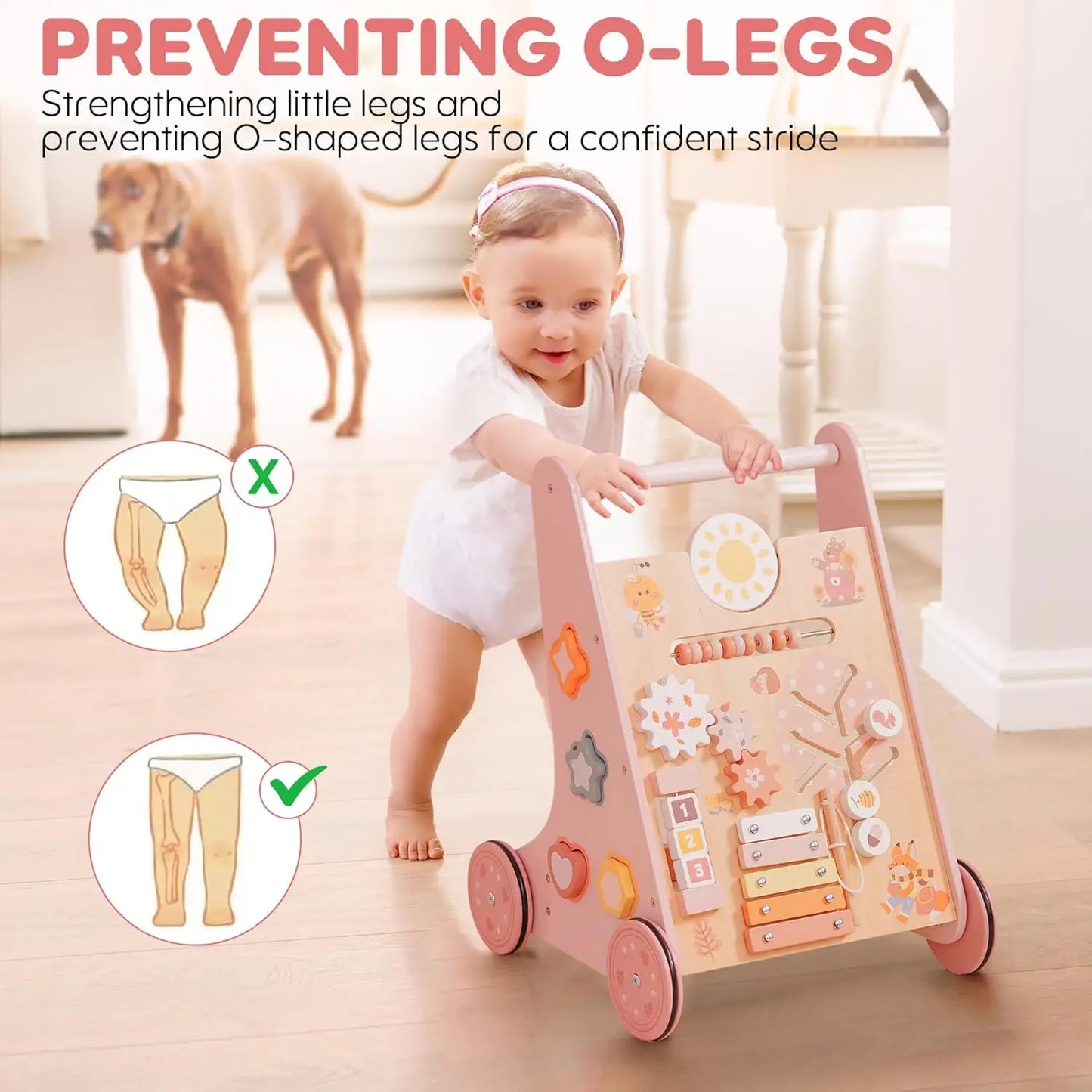 Robotime Robud Wooden Baby Walker Montessori Push Toy 49x37cm