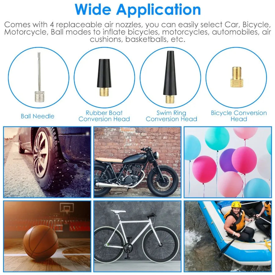 150 PSI Cordless Car Tire Pump With 6000mAh Battery Pack