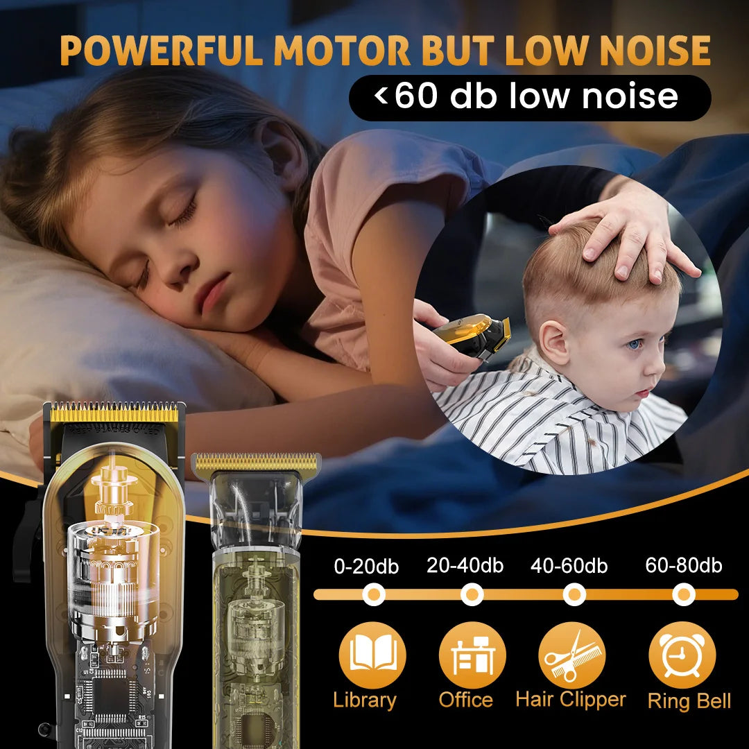 Rechargeable Hair Clippers Kit for Men Professional Set