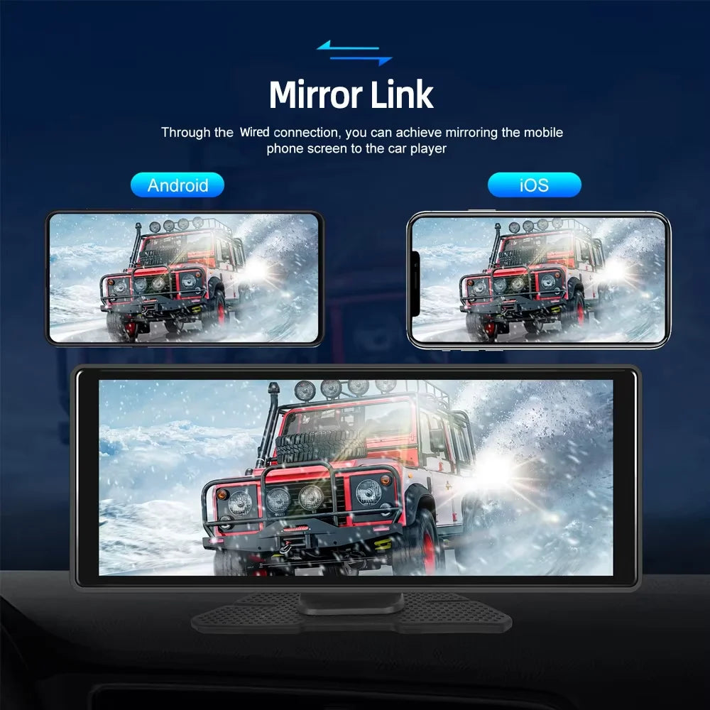 Backup Camera IPS HD Display Portable Car Stereo CarPlay