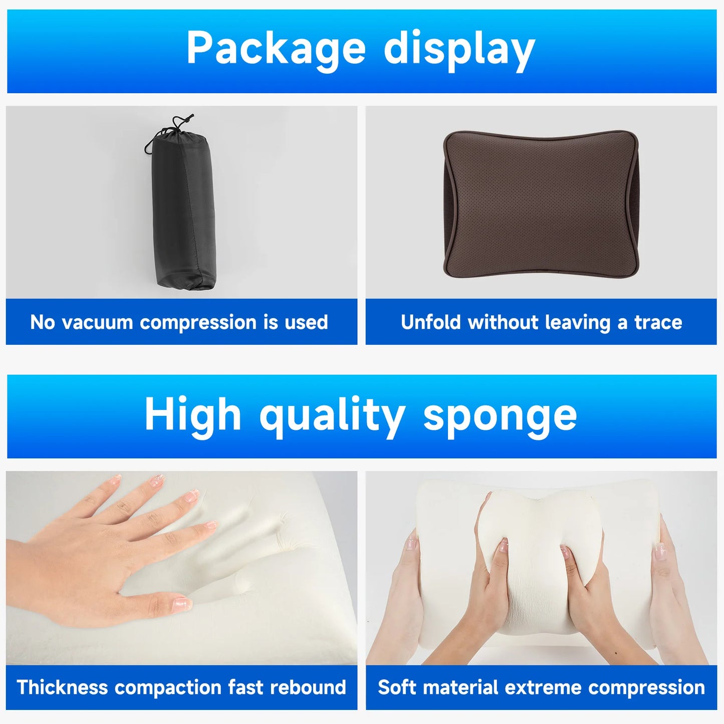 Memory Foam Car Neck Pillow With Adjustable Strap Removable