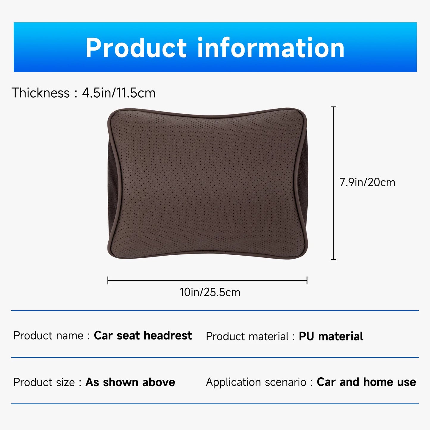 Memory Foam Car Neck Pillow With Adjustable Strap Removable