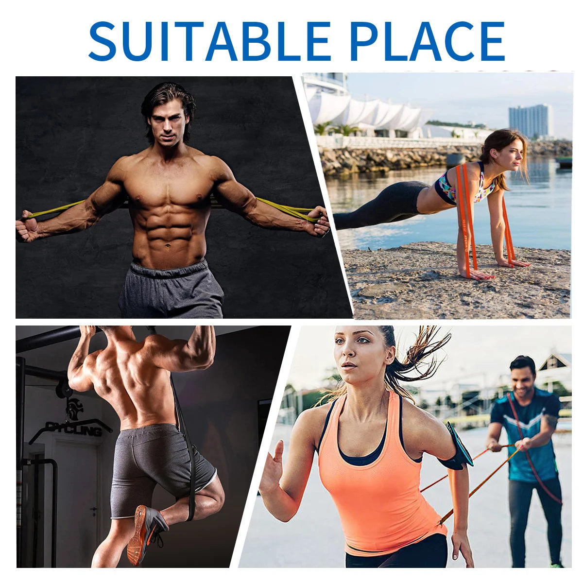 Natural Rubber Resistance Bands 41 Inch Belt For Pull Ups
